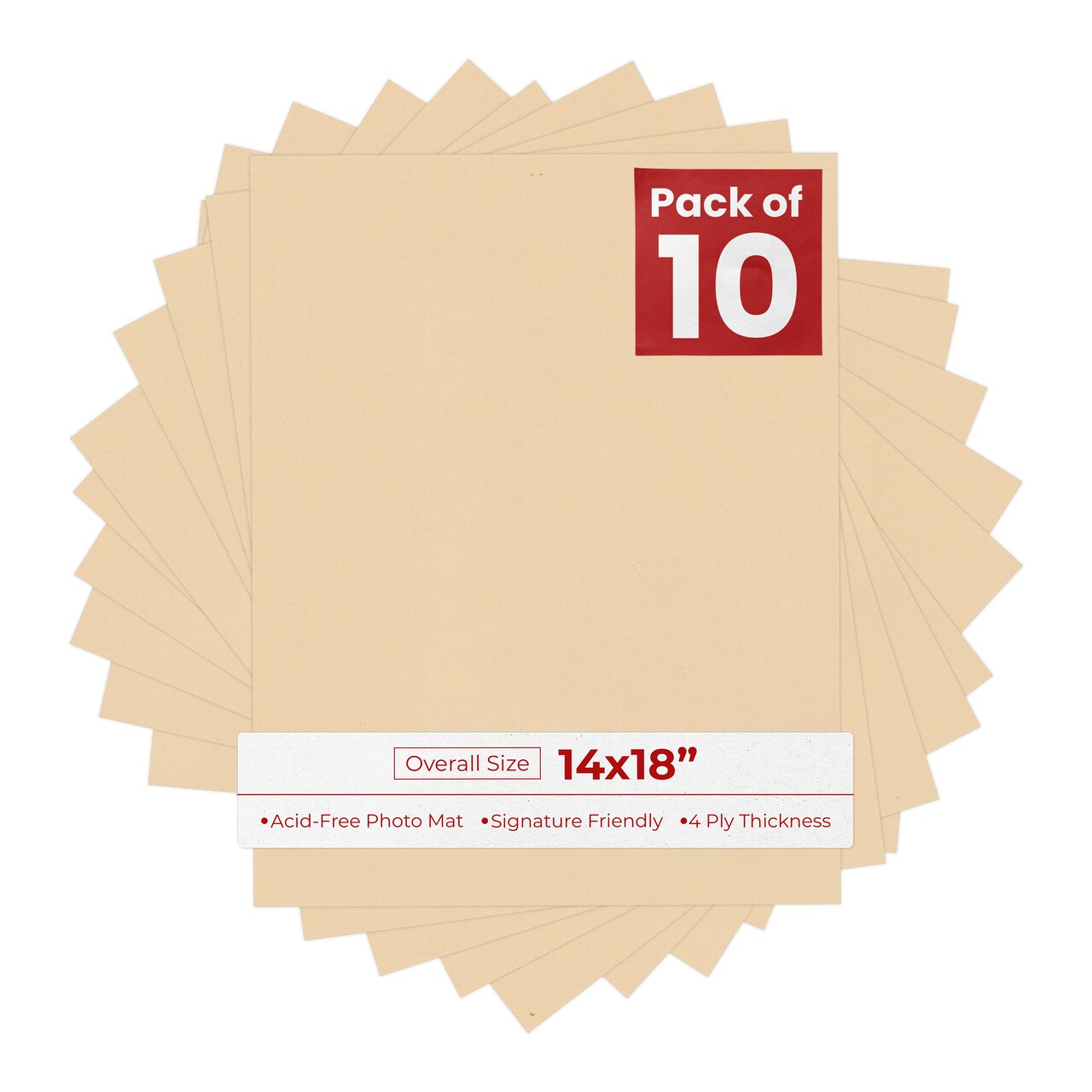 Toasted Almond 14x18 Uncut Mat Board - Blank Sheets, No Opening